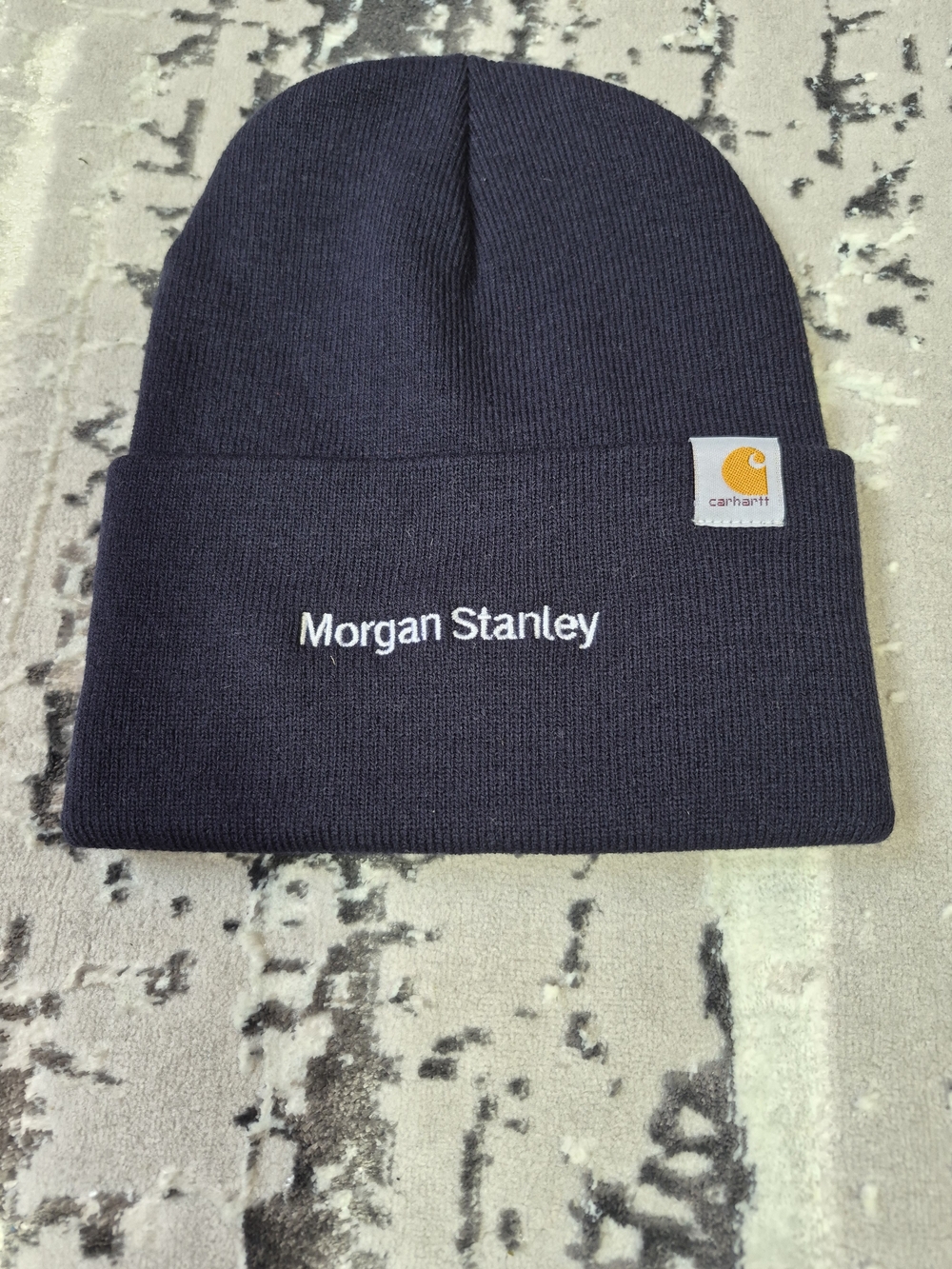 Carhartt x Morgan Stanley Navy Rib Knit Beanie New